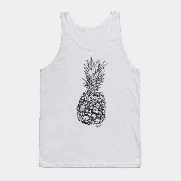 Hand-drawn Pineapple Print Tank Top by colourofoctober